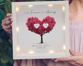 Personalised Family tree frame - Engagement gift, valentine gift, couples gift, gift for mum, gift for her, anniversary gift, wedding gift