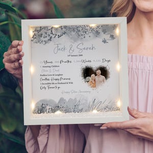 Personalised 25th wedding anniversary gift, Personalised Family tree frame print, silver wedding anniversary gift, wedding gift, couple gift