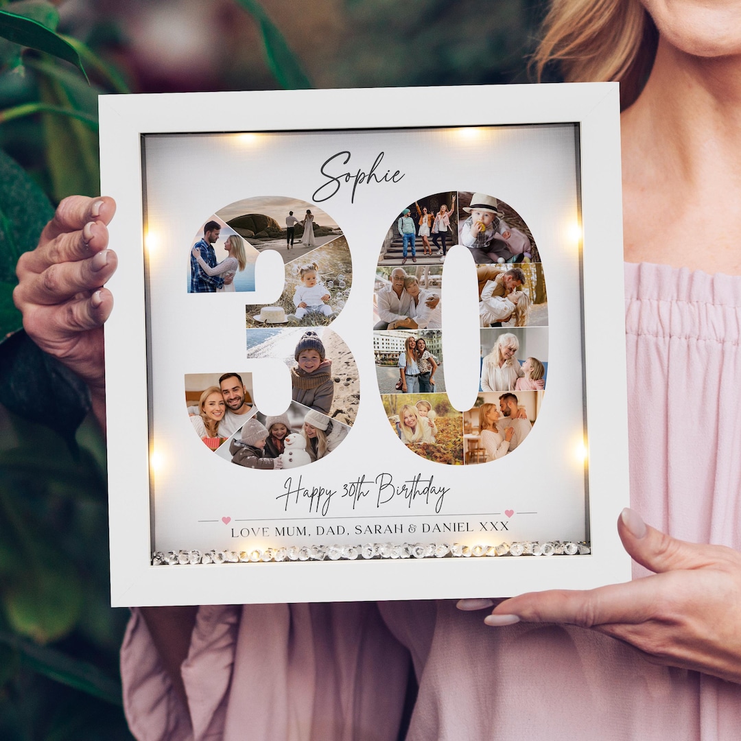 Personalised 30th Birthday Photo Collage Frame, 30th Birthday Gift for ...