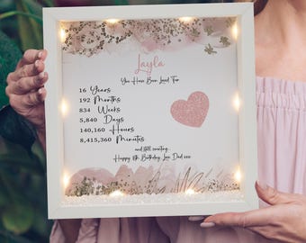 16th birthday gift for her, Personalised 16th birthday Frame gift, 16th Milestone birthday gift, Birthday gift for Daughter, Gifts for her