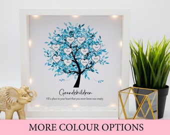 Personalised Family tree frame, Mothers day gift, Grandchildren family tree, Family tree print, Gift for mum, gift for nan, grandparent gift