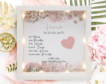 18th birthday gift for her, Personalised 18th birthday Frame gift, 18th Milestone birthday gift, Birthday gift for Daughter, Gifts for her