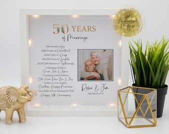 Personalised 50th wedding anniversary gift, Personalised Family tree frame print, golden wedding anniversary gift, wedding gift, couple gift