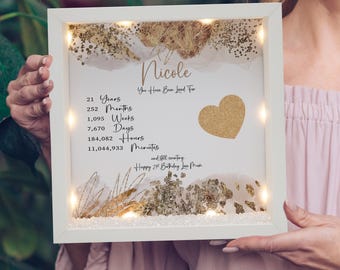 21st birthday gift for her, Personalised 21st birthday Frame gift, 21st Milestone birthday gift, Birthday gift for Daughter, Gifts for her