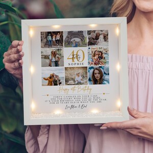 40th birthday gift for her, Personalised 40th birthday photo collage Frame, 40th Milestone birthday gift, Birthday gift for Daughter