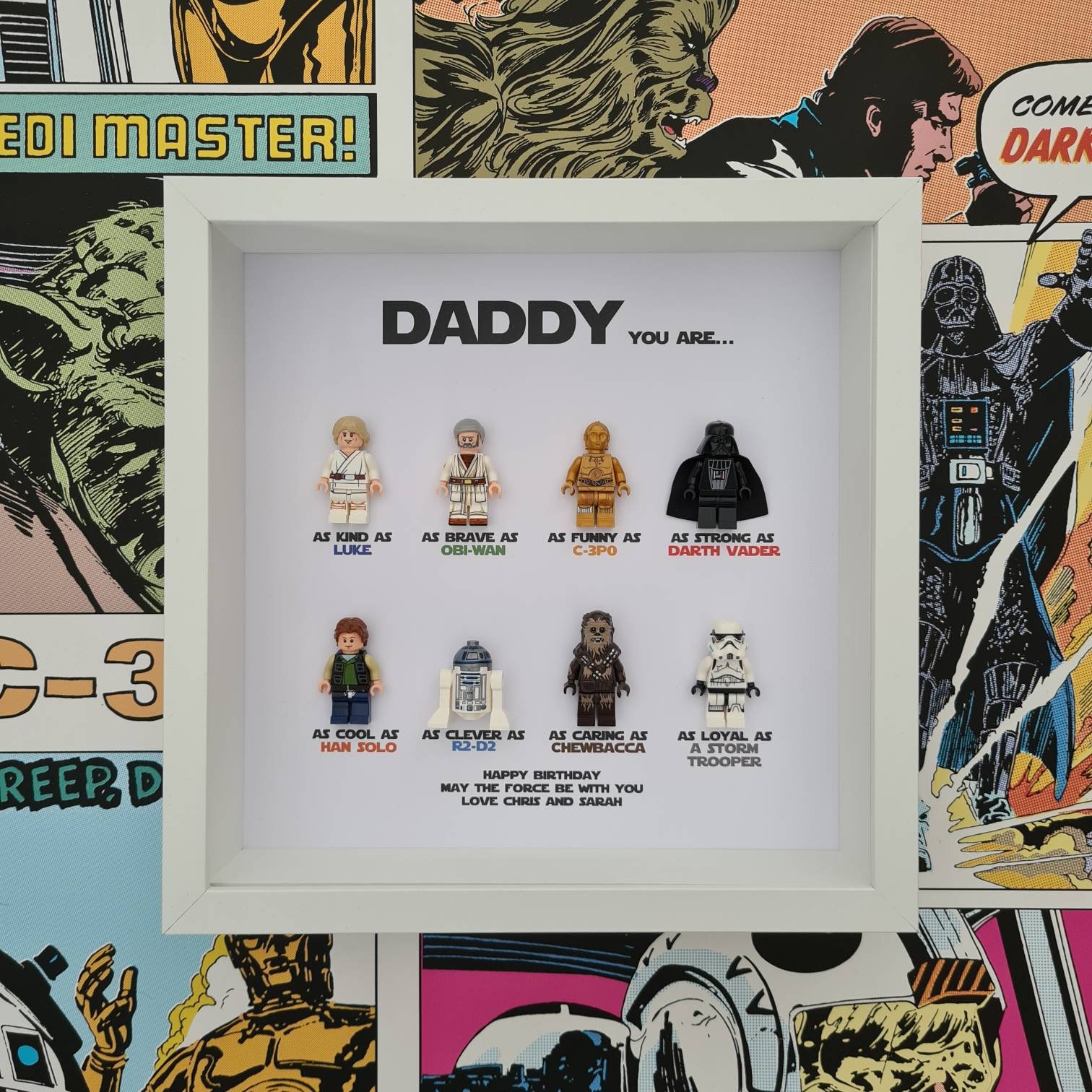 Personalised Star wars lego frame gifts for dad gifts for Etsy
