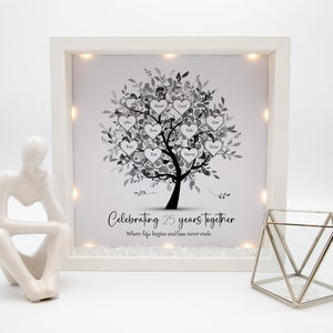 Personalised 25th wedding anniversary gift, Personalised Family tree frame print, silver wedding anniversary gift, wedding gift, couple gift