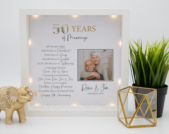 Personalised 50th wedding anniversary gift, Personalised Family tree frame print, golden wedding anniversary gift, wedding gift, couple gift