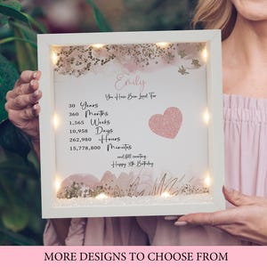 30th birthday gift for her, Personalised 30th birthday Frame gift, 30th Milestone birthday gift, Birthday gift for Daughter, Gifts for her