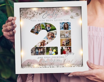 Personalised 21st birthday Frame gift, 21st birthday gift for her, 21st Milestone birthday gift, Birthday gift for Daughter, Gifts for her