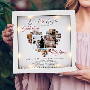 Then & Now Personalised 40th wedding anniversary gift, Family tree gift, Ruby wedding anniversary gift, Wedding anniversary milestone gift
