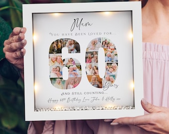 Personalised 60th birthday photo collage frame gift, Grandma 60th frame, Mum 60th gift, 60th Milestone birthday gift, Birthday gift for nan