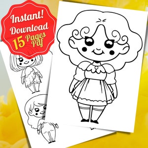 Doll Coloring Page Doll Coloring Book Printable Doll | Etsy