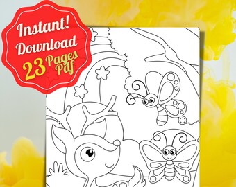 Download Animal Coloring Page Etsy