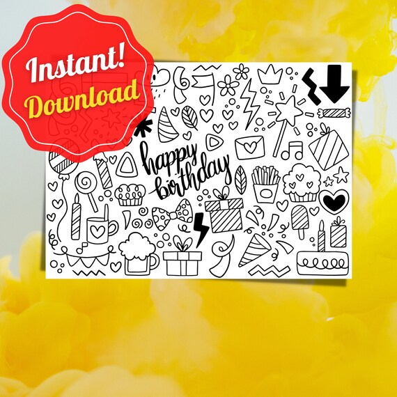 Coloring Page Birthday Happy Birtday Coloring Card Pdf