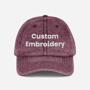 Custom Hat, Embroidered Hat, Vintage Hat, Personalized Hat, Custom Baseball Cap, Text Hat, Custom Gift, Hats For Men, Hats For Women