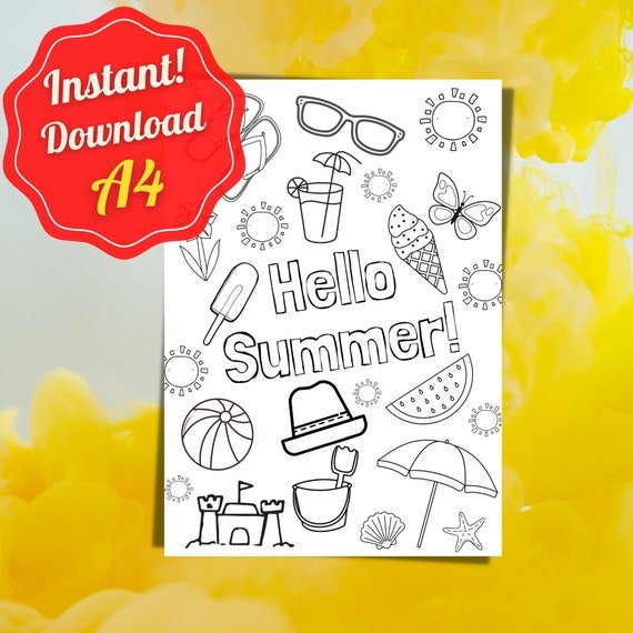 Summer Colouring Page Holiday Coloring Page Quote Coloring