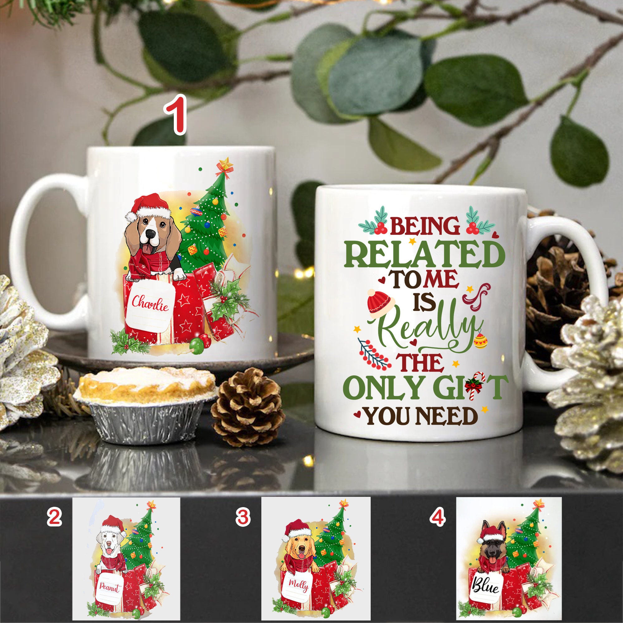Dog Christmas Mug The Only Gift You Need Personalized Dog  Etsy