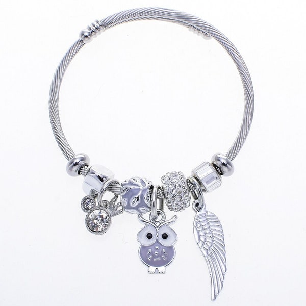 Owlsome Angel Bracelet - Adopt An Owl Bracelet - Perfect Gift For Her -Stainless Steel Bracelet-Adopt An Owl Bracelet