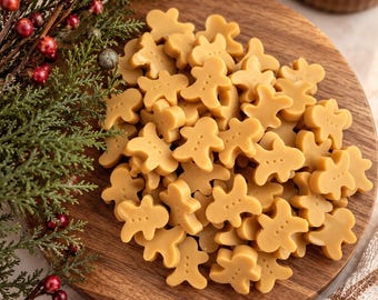 Aroma a pan de jengibre / Pastillas de cera de soja / Pastillas de cera navideñas / Pastillas de cera artesanales / Pastillas de cera con forma de hombre de jengibre