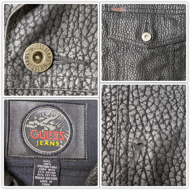 Vintage Y2K Guess Faux Snakeskin Vegan Leather Jacket image 5