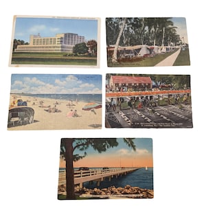 Set of 5 1950s Vintage Postcards - Never Used, Very Good Condition