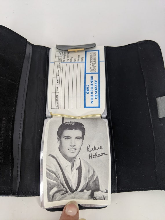 Rare Vintage 1960s Black Shag Suede Wallet | Bras… - image 5