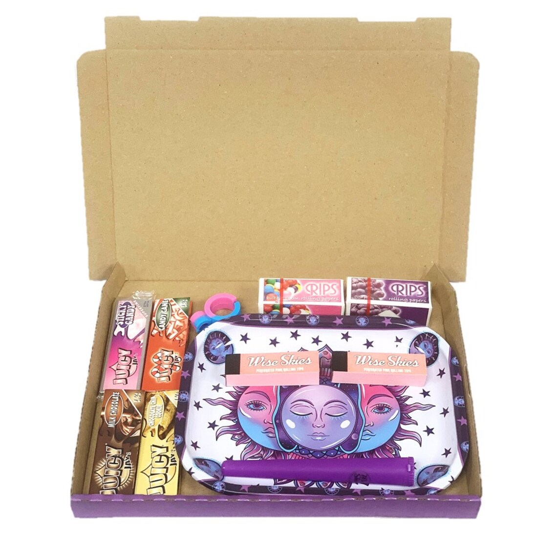 Purple Rolling Tray Gift Set Juicy Jay Rolling Papers Pink Etsy UK