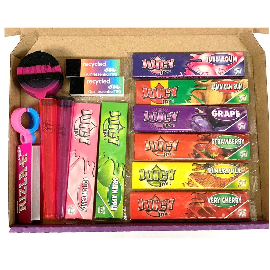 Juicy Jay Smoking Set - Rolling Papers, Joint Holders
