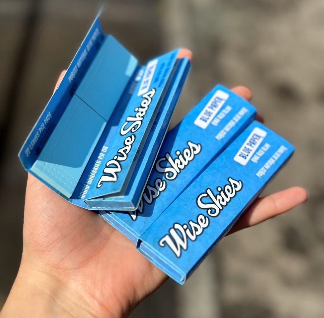 Wise Skies Blue Connoisseur Roll Papers King Size Slim Pack of 3