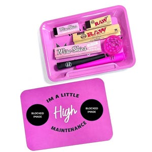 Pink Hohe Wartung Kleine Rolling Tray Cover Set Cone Halter Crusher RAW Rolling Papers Pink Rolling Tips Rolling Zubehör Geschenk Bundle