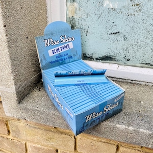 Wise Skies Blue King Size Slim Rolling Paper Blue Vegan Rolling Papers Natural