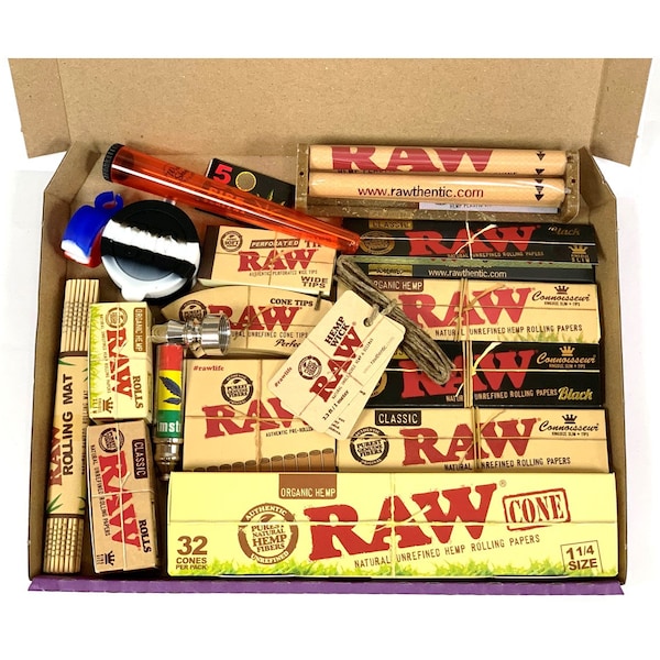 Raw Rolling Paper Gift Set Smoking Bundle Set / Raw Rolling Machine Raw Rolls Organic Papers