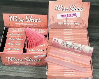 Wise Skies Pink Roll Papers and Filter Tips: Vegan King Size Slim