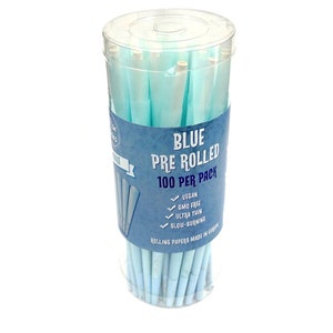 Confezione da 100 coni pre-arrotolati blu Wise Skies Confezione da 100 coni a rotazione lenta vegani non OGM King Size Pack & Go