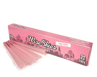 Pink Pack of 32 Cones King Size Naturally Dyed Roll Accessories With Pink Filter Tips Handmade