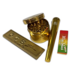 Gold Bar Crusher Set Metall Doob Tube Metall Crusher Rollspitzen Papiere Halter