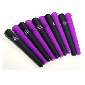 May include: A set of eight purple and black silicone pre-rolled cones with the text "Wise Skies" printed on each cone.