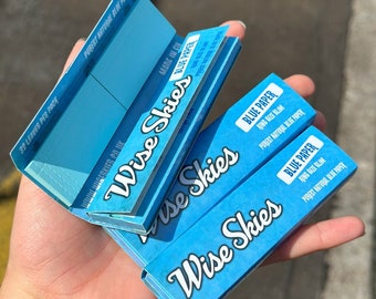 Papel de liar Wise Skies Blue Connoisseur tamaño king, paquete de 3