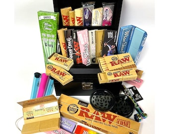 Jumbo Roll Box Set Black Wooden Stash Box