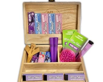 Baby Blue Rolling Box Set Crusher Doob Tube Rolling Paper Rolling Tips Trident Holder Skins Stash Box