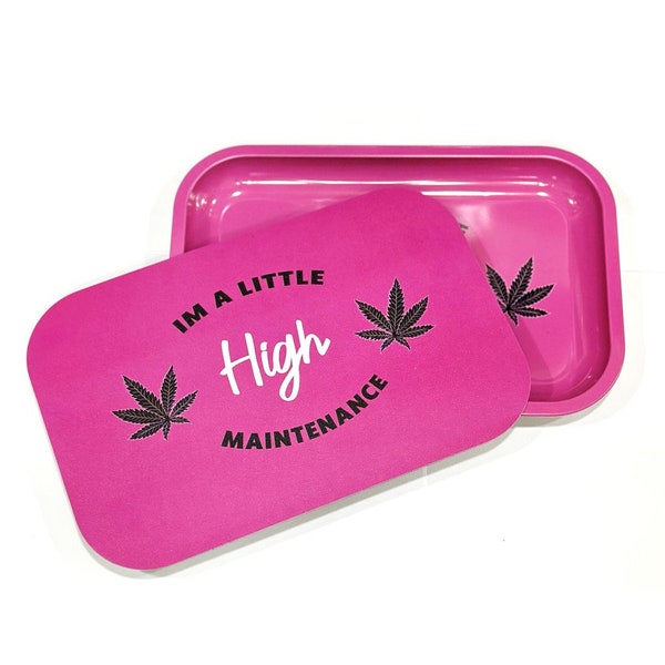 High Maintenance Medium Rolling Tray Storage Rolling Accessories Magnetic Cover Optional Gift