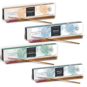 4 Pack of Natural Vegan Incense Sticks Calming Christmas Gifts Stocking Fillers Dhoop Made in India