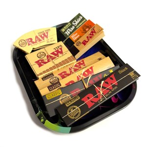 RAW Rolling Tray Set Rolling Papers Gift Package Custom Handmade