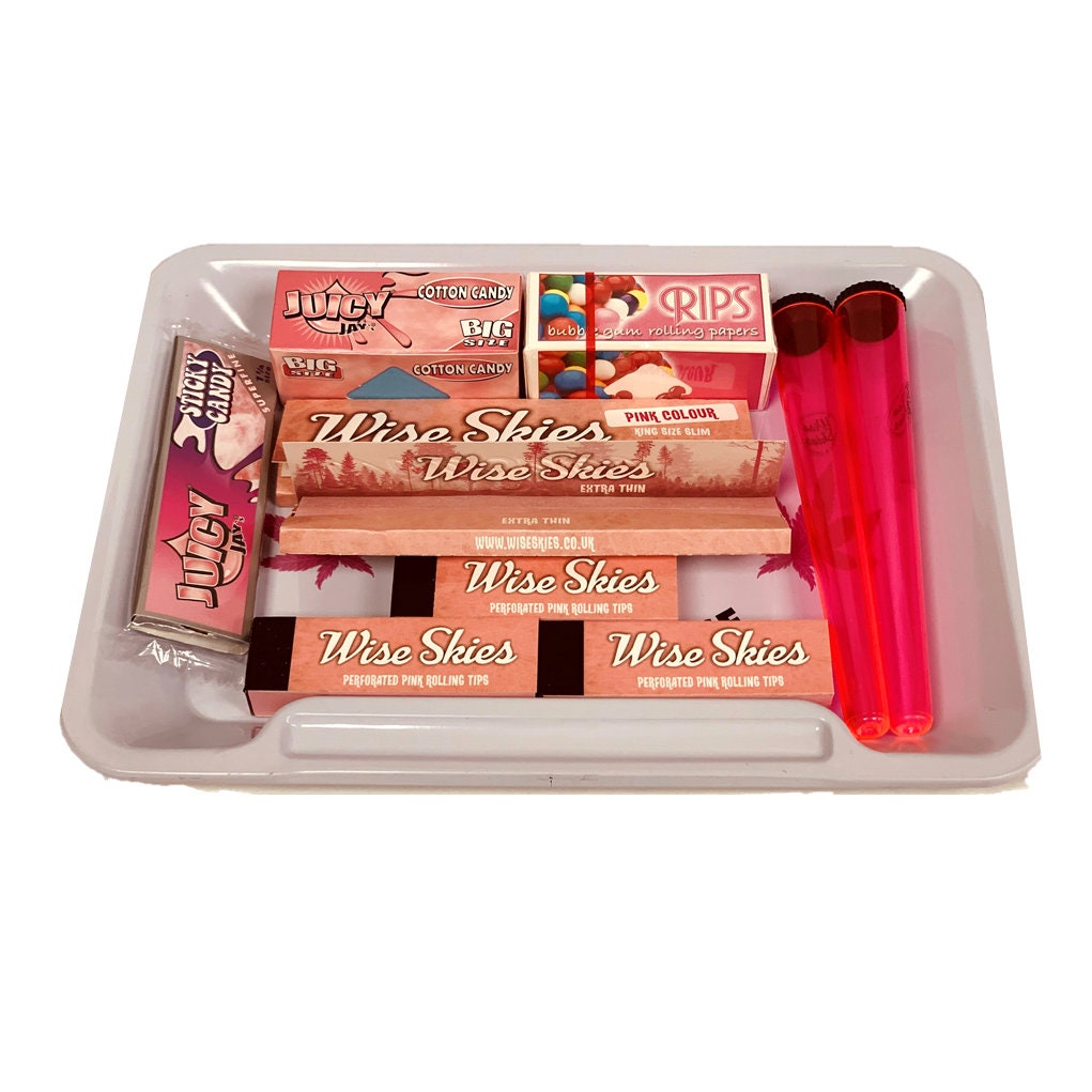 Wise Skies Pink Rolling Tray Set High Maintenance Tray Pink Etsy UK