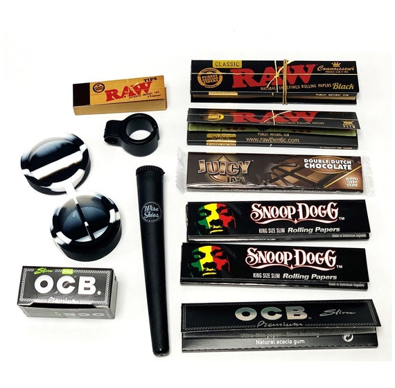 AWESOME Smoking Kit in case has RAW Rolling Machine & 3 sizes RAW & OCB  Papers