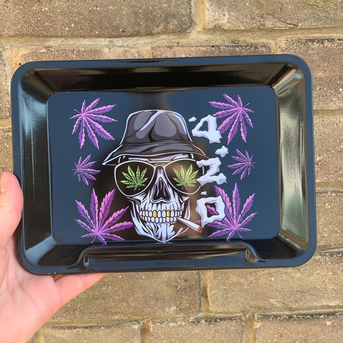 420 Skull Rolling Tray Rolling Set Rolling Paper Holder Etsy