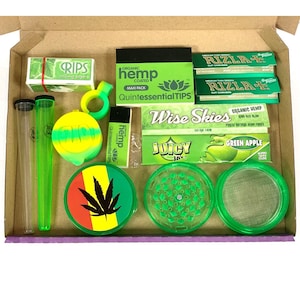 Green Set - Rolling Paper Set / Juicy Jay Rolling Papers, Plastic  Tubes, Rizla Green Papers