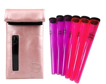 Sac anti-odeurs or rose avec tubes roses et violets