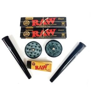 Rohe Rollpapiere und Spitzen Doob Tube Rohspitzen Crusher Raucher Set